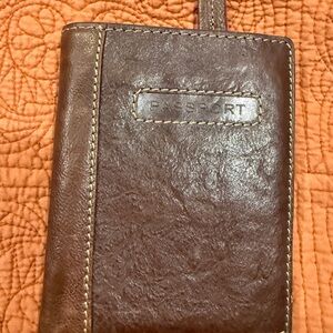 Fossil Dark Brown Leather Passport Cover